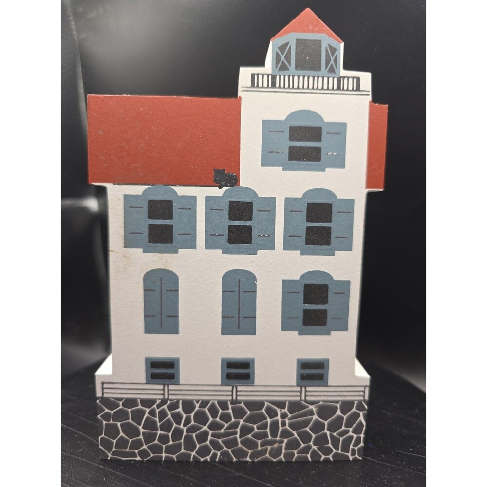 1987 The Cat's Meow "LORAIN LIGHTHOUSE" Nautical Series Shelf Sitter Vtg PHOTOS